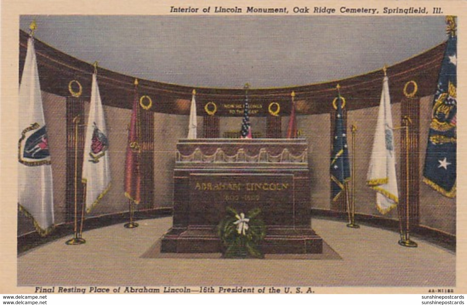 Illinois Springfield Interior Of Lincoln Monument Oak Ridge Cemetery Curteich - Springfield – Illinois