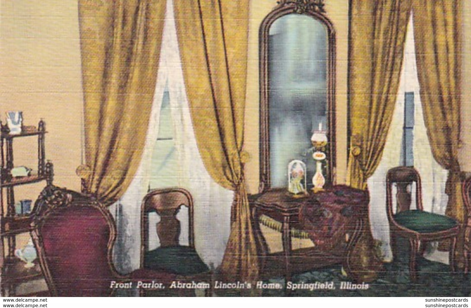 Illinois Springfield Abraham Lincoln's Home Front Parlor 1951 Curteich - Springfield – Illinois