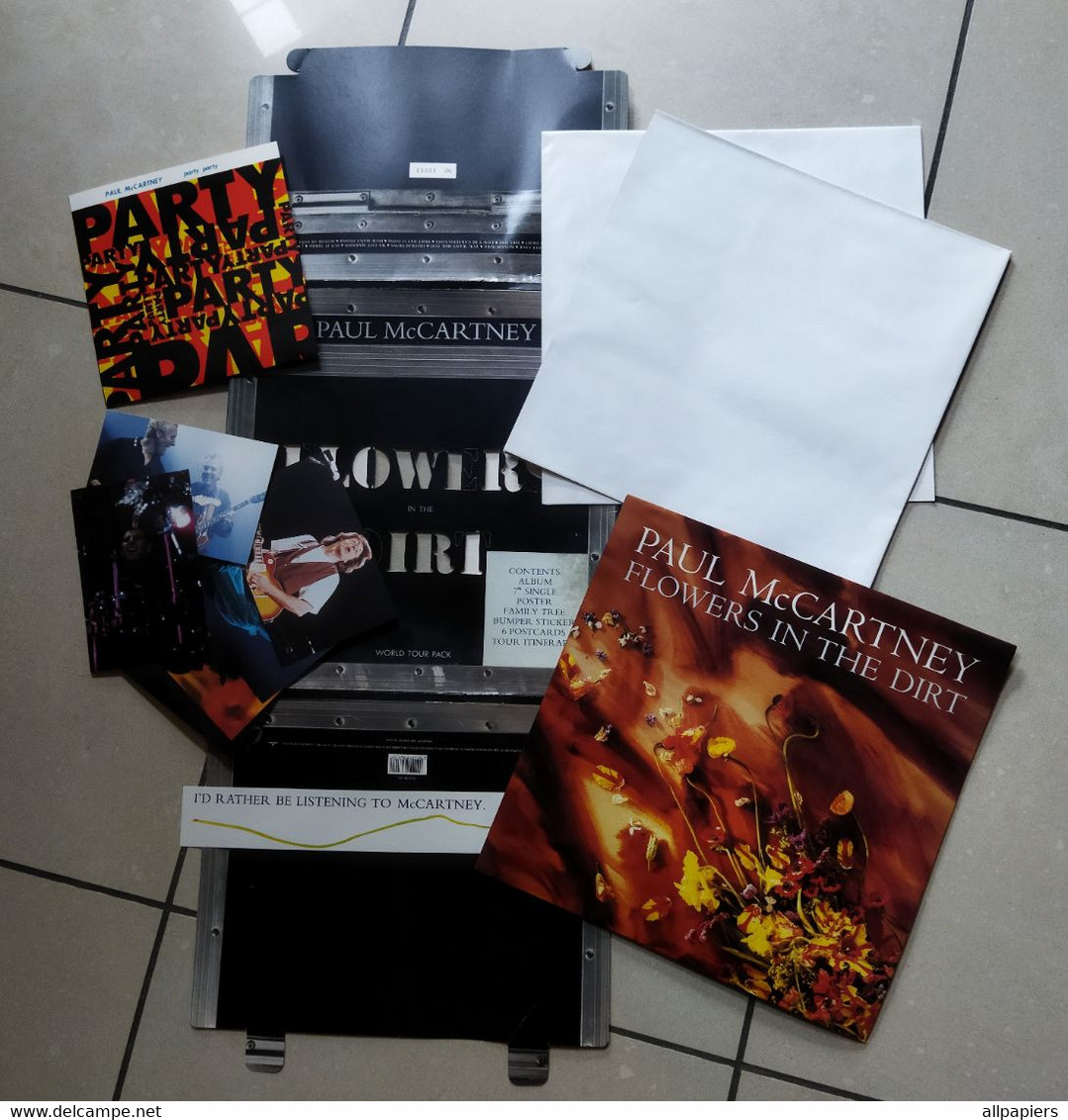 Coffret Vinyl 33T N° 08093 Paul McCartney Flowers In The Dirt World Tour Pack 1989 - 45T Party Party, Maxi Posters - Edizioni Limitate