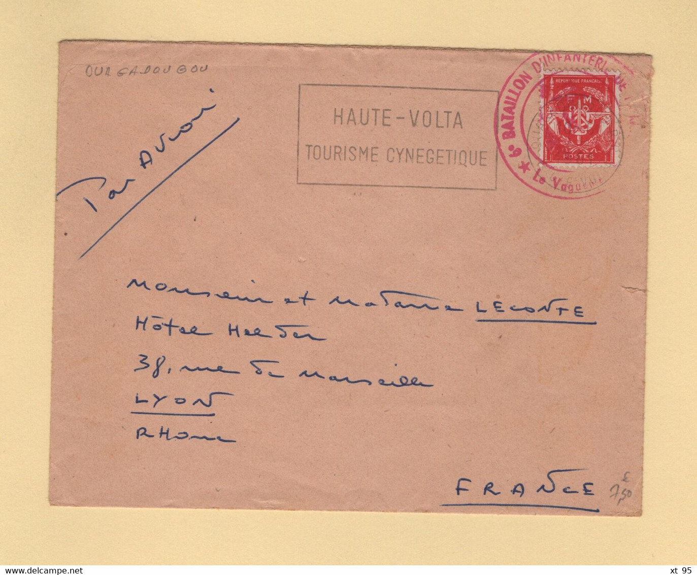 Timbre FM - Haute Volta - Ouagadoudou - 6e Bataillon D Infanterie De Marine - Military Postage Stamps