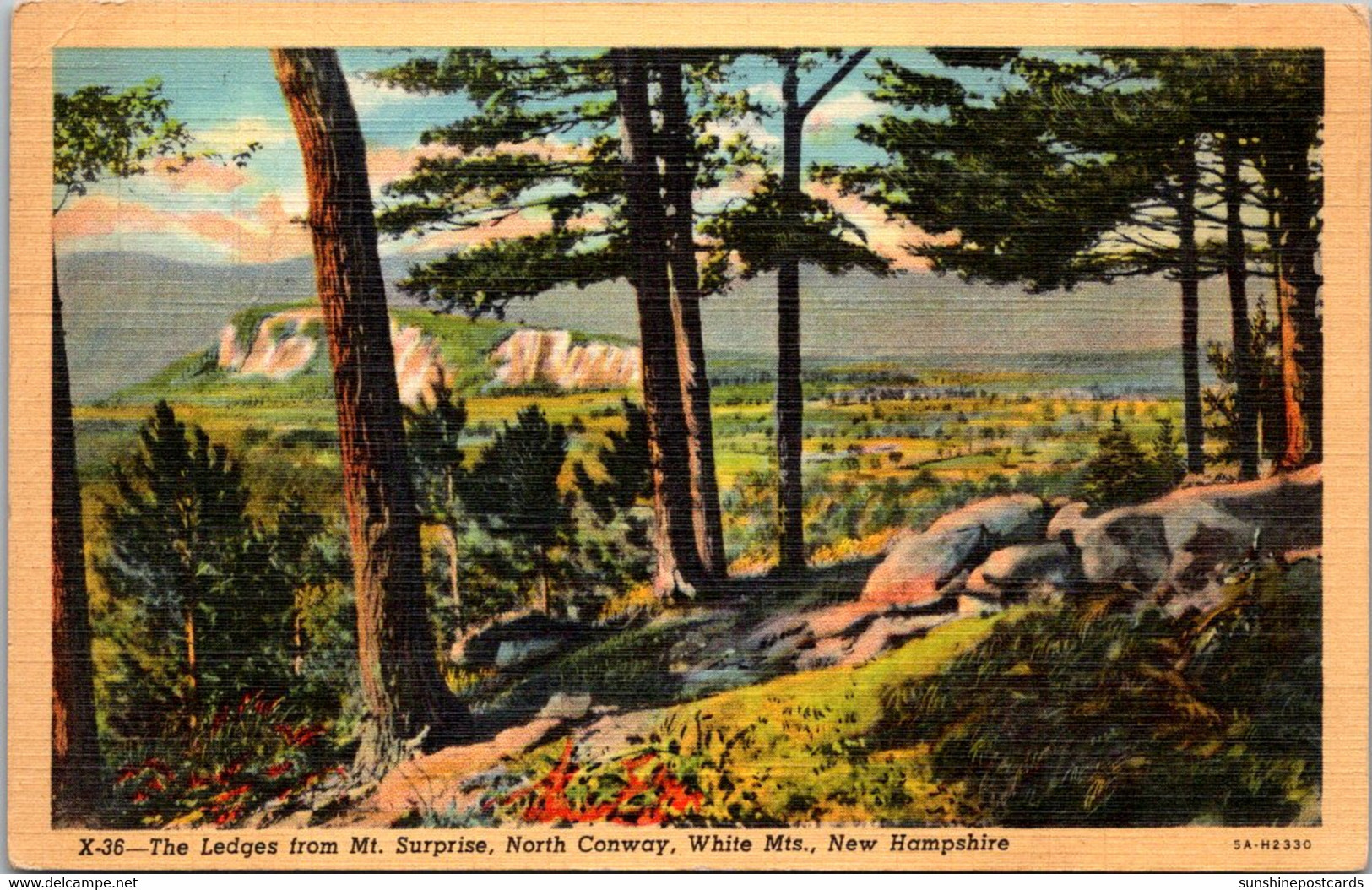 New Hampshire White Mountains North Conway The Ledges From Mt Surprise 1946 Curteich - White Mountains