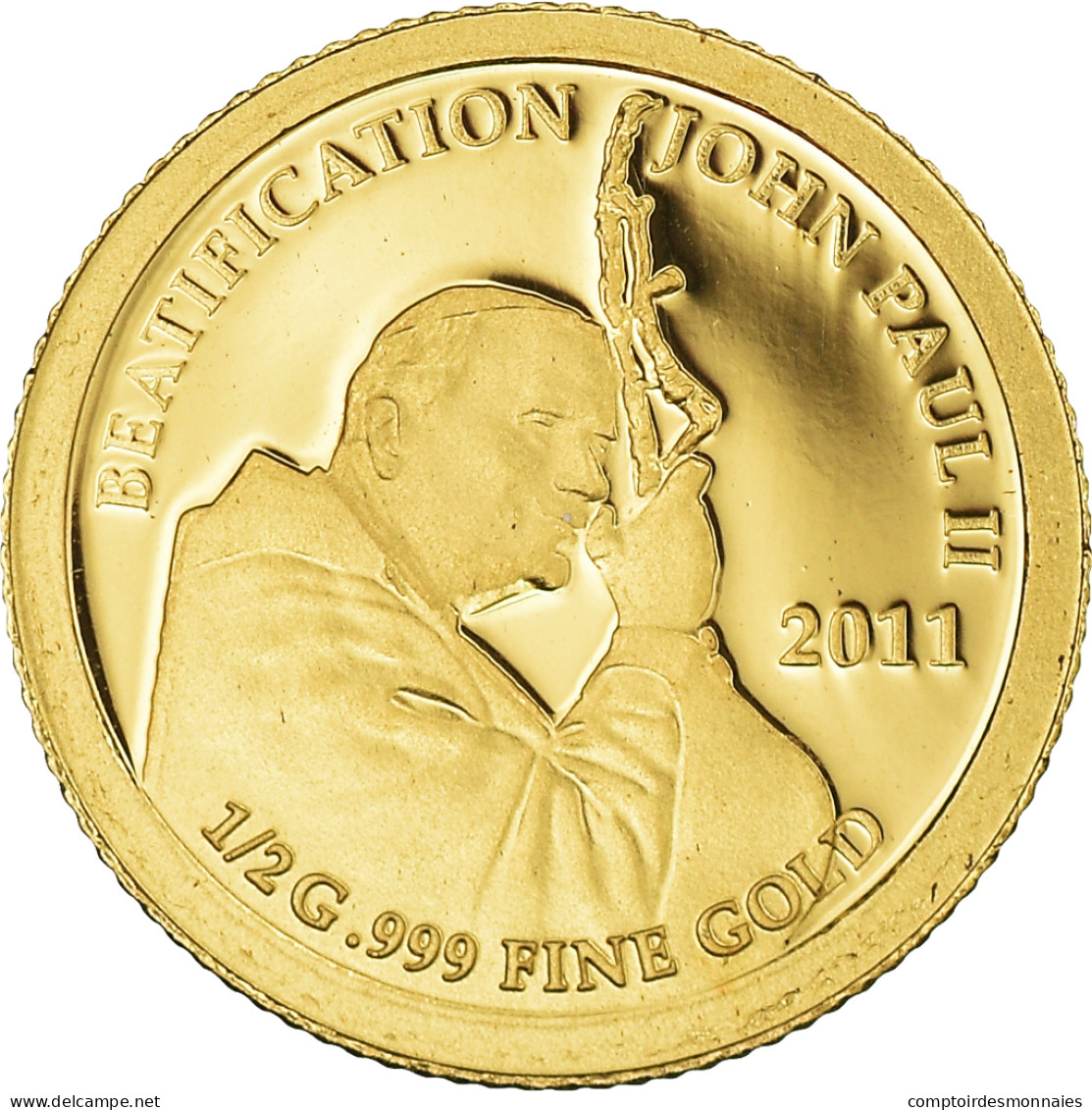 Monnaie, Samoa, Beatification Of Pope John Paul II, Dollar, 2011, Proof, FDC, Or - Samoa