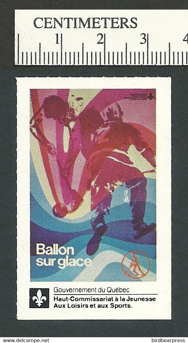 B68-63 CANADA Quebec Ballon Sur Glace Sport Poster Stamp MNH - Vignettes Locales Et Privées