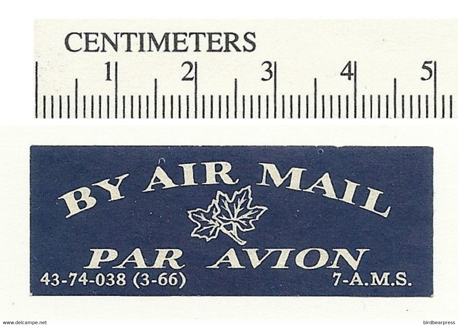 B68-64 CANADA Air Mail Par Avion 1966 Etiquette Label Used - Local, Strike, Seals & Cinderellas