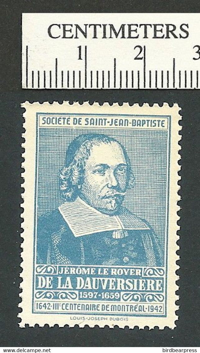 B68-69 CANADA Societe St-Jean-Baptiste SSJB 16b MNH Dauversiere Blue - Viñetas Locales Y Privadas