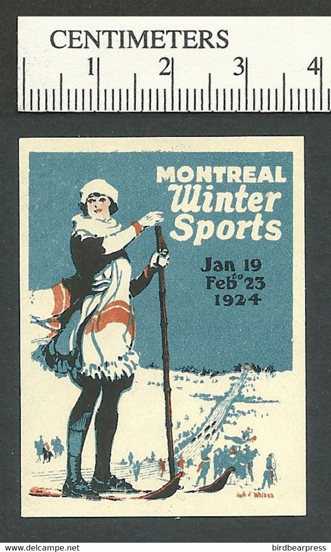 B68-84 CANADA 1924 Montreal Winter Sports Poster Stamp MHR - Vignettes Locales Et Privées