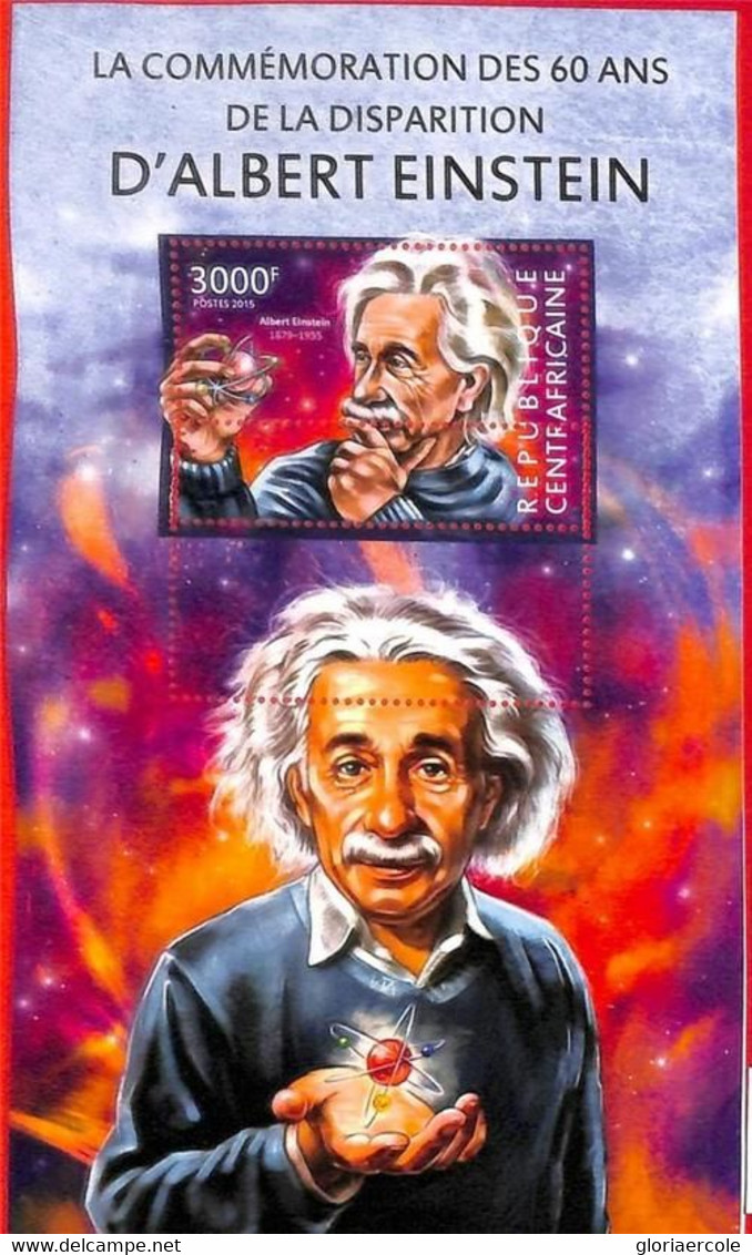 A0247 - CENTRAL AFRICA - MISSPERF SHEET: 2015  SCIENCE Albert Einstein - Albert Einstein