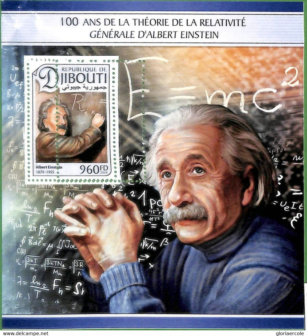 A0478 - DJIBOUTI - ERROR MISSPERF Stamp SHEET - 2016  Science ALBERT EINSTEIN - Albert Einstein