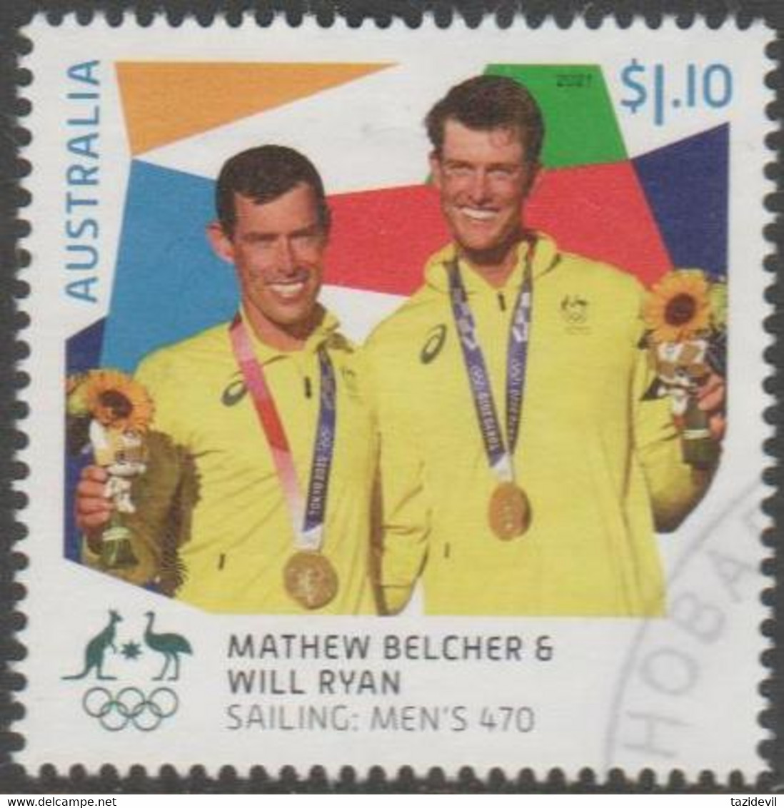 AUSTRALIA - USED 2021 $1.10 Tokyo Olympic Games Gold Medal Winners - Sailing: Mens 470 - Oblitérés