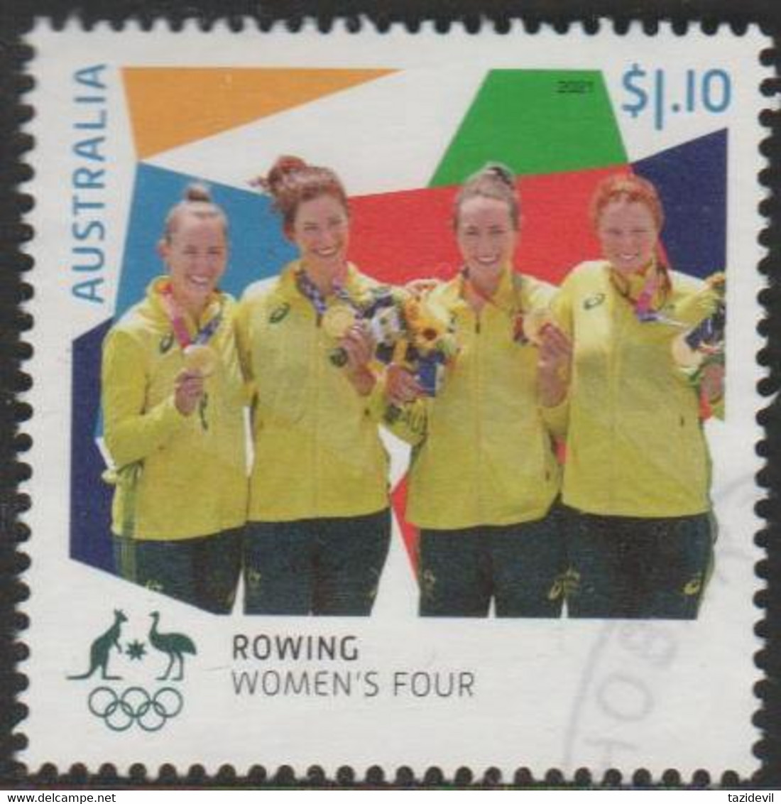 AUSTRALIA - USED 2021 $1.10 Tokyo Olympic Games Gold Medal Winners - Rowing Women's Four - Oblitérés