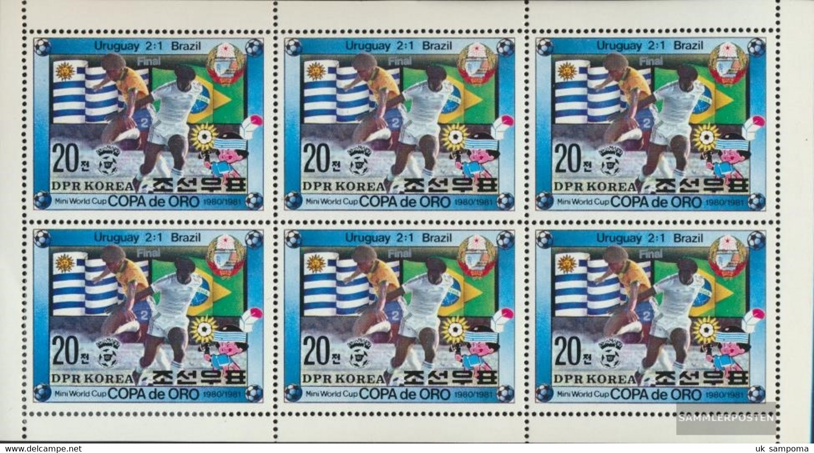 North-Korea 2116A Sheetlet (complete Issue) Unmounted Mint / Never Hinged 1981 Football League In Uruguay - Korea (Nord-)