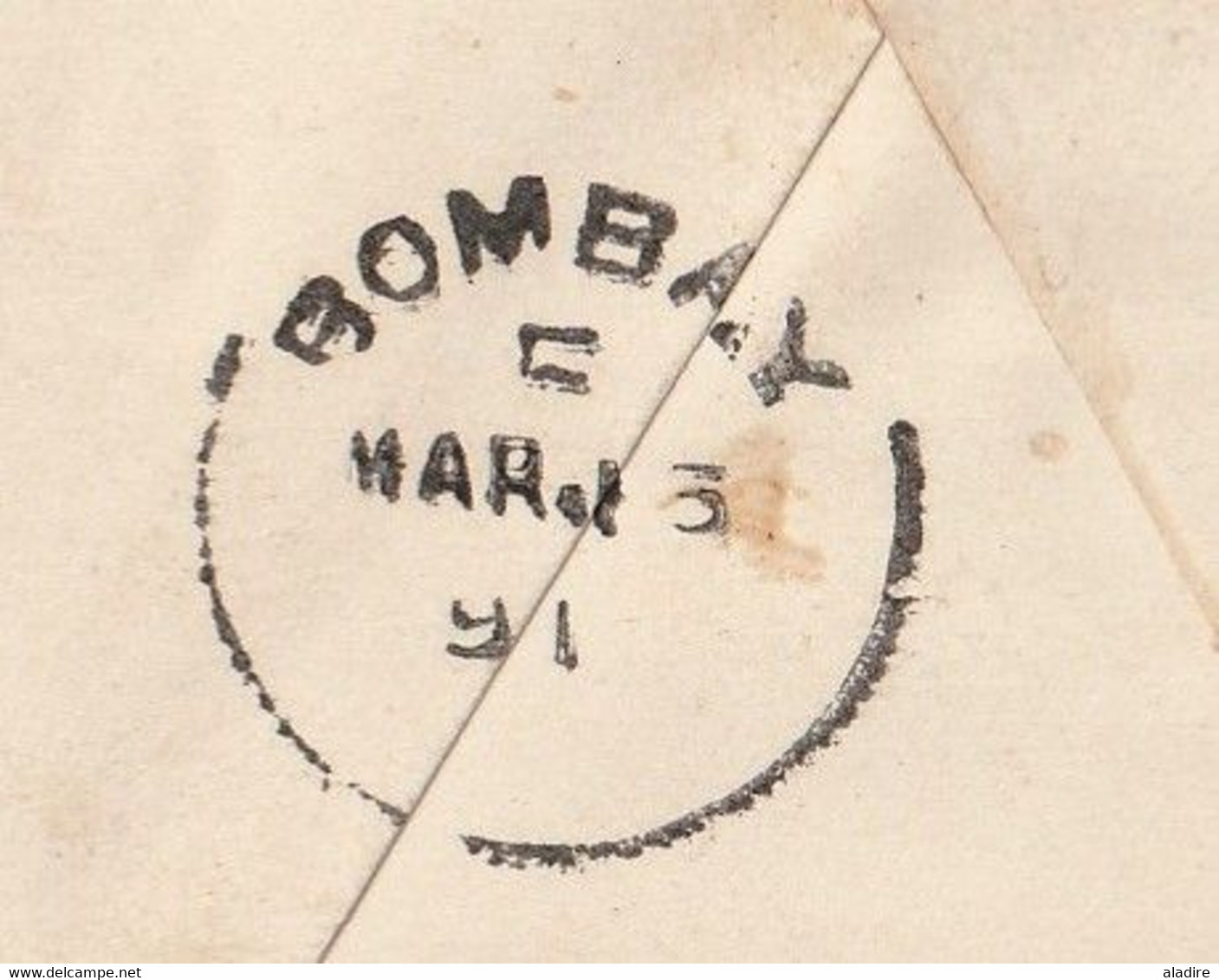 1891 - QV - Entier Postal Enveloppe 2 Annas 6 Pence De Bombay Mumbai, Inde, GB Vers London, GB - 1882-1901 Empire