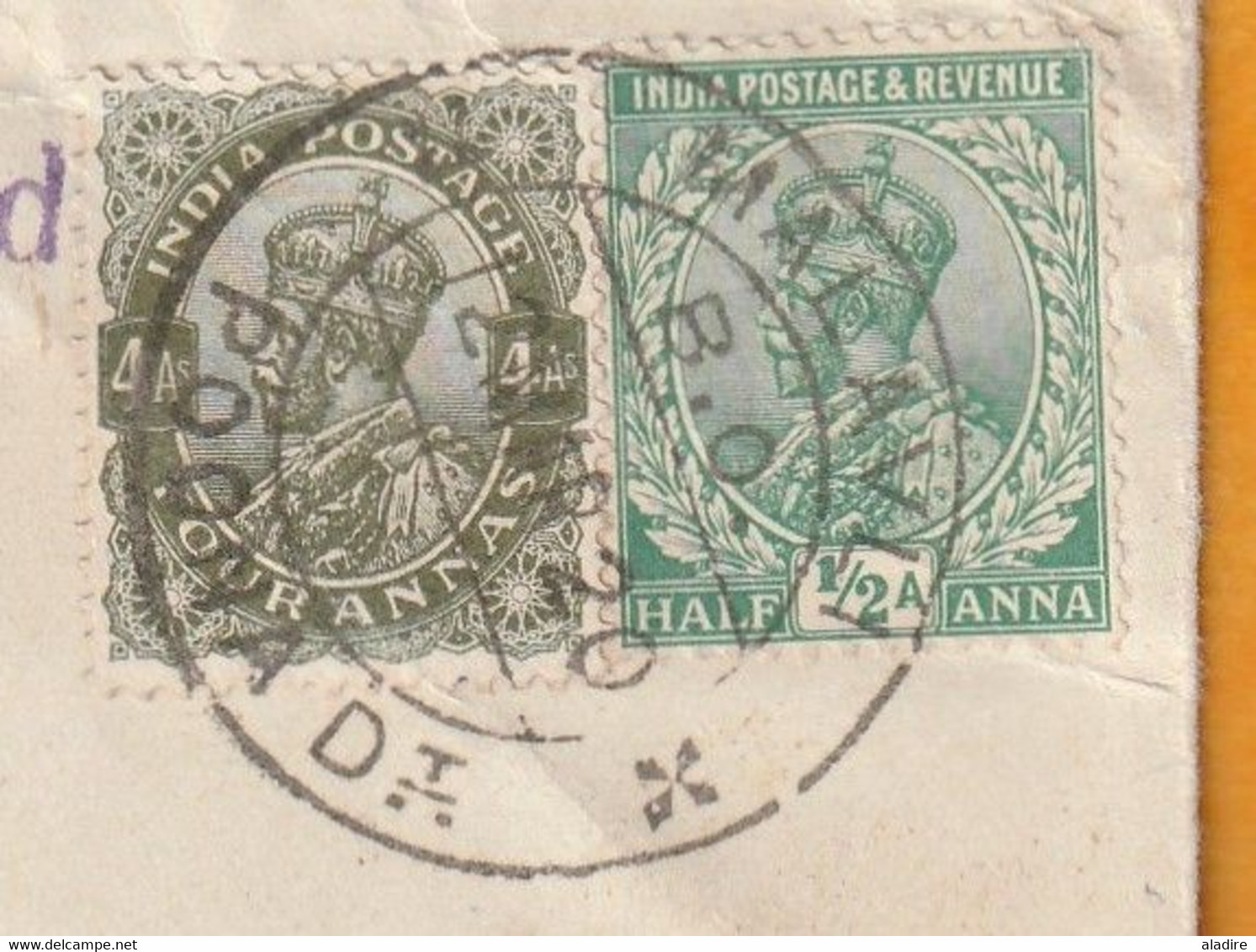 1920 - Enveloppe Recommandée De Malavli Poona, Inde, GB Vers Thune Thun, Suisse - 4 1/2 Annas - 1911-35 Roi Georges V