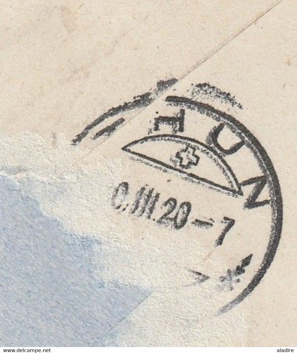 1920 - Enveloppe Recommandée De Malavli Poona, Inde, GB Vers Thune Thun, Suisse - 4 1/2 Annas - 1911-35 Roi Georges V