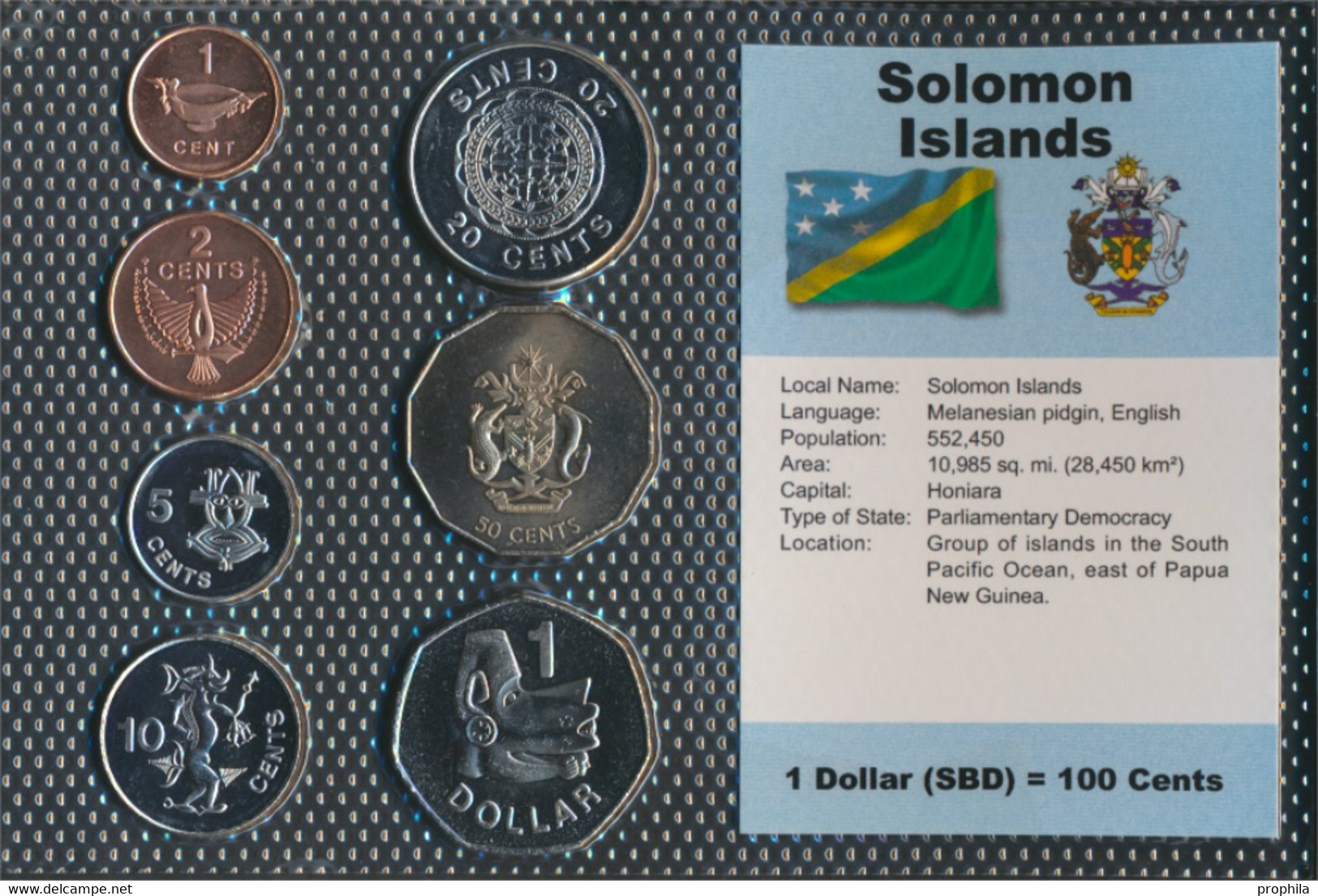Salomoninseln 2005 Stgl./unzirkuliert Kursmünzen 2005 1 Cent Bis 1 Dollar (9764533 - Islas Salomón