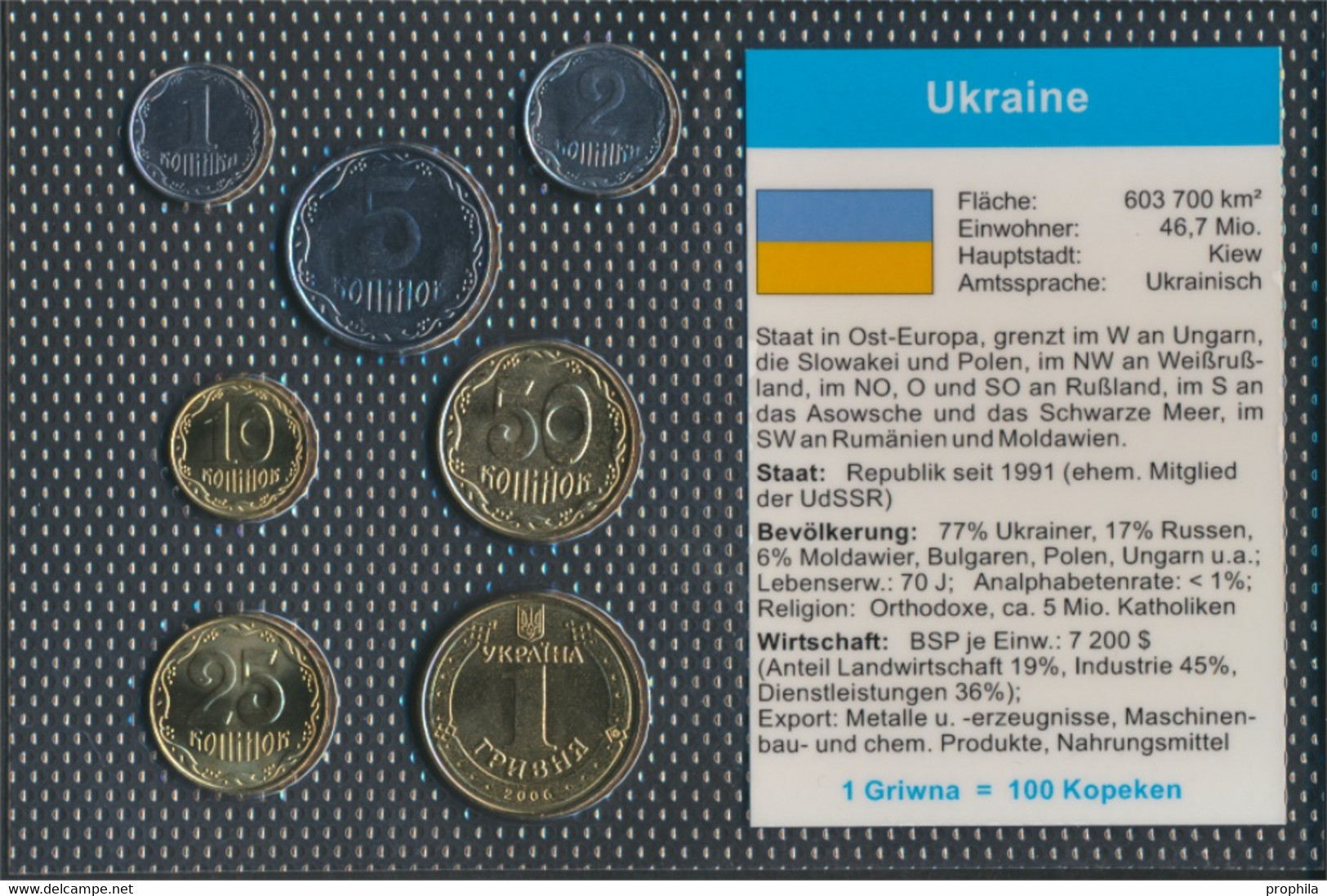 Ukraine Stgl./unzirkuliert Kursmünzen Stgl./unzirkuliert 2006-2009 1 Kopeke Bis 1 Griwna (9764535 - Ucraina