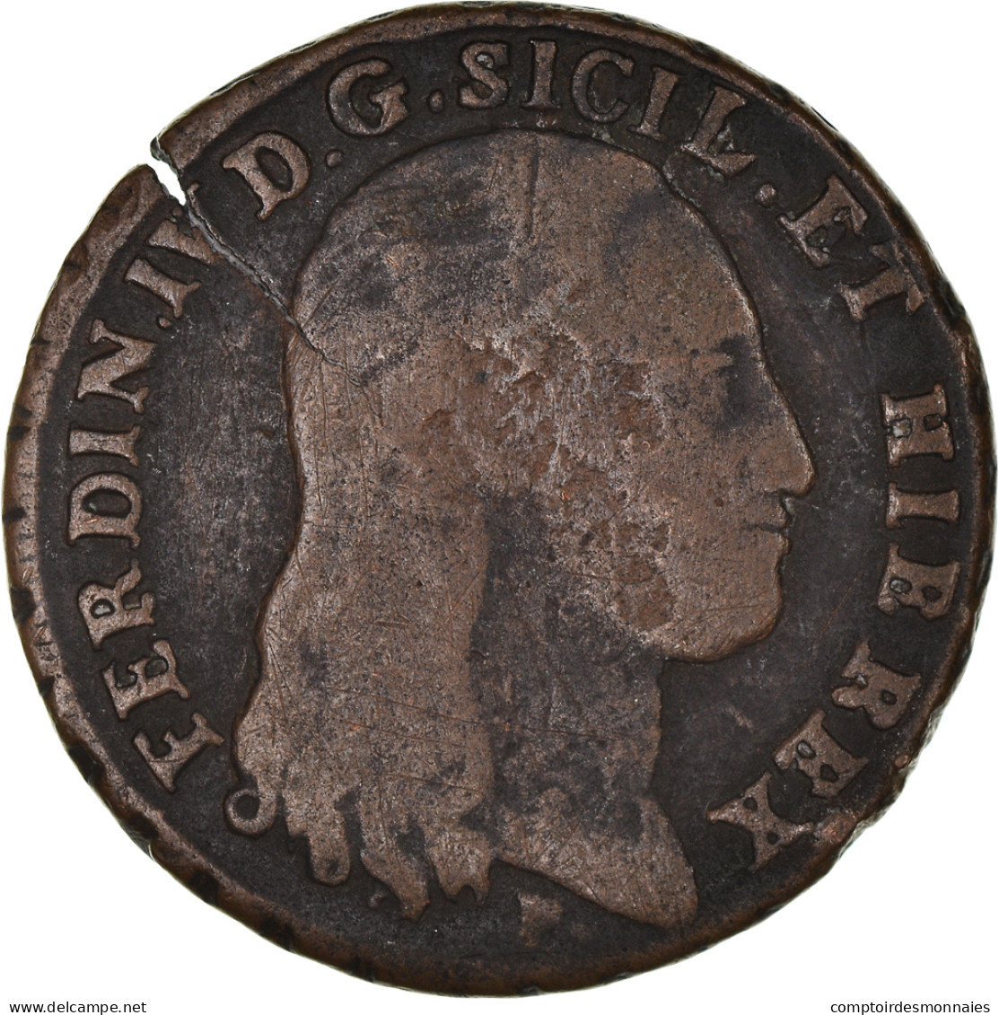 Monnaie, États Italiens, NAPLES, Ferdinando IV, 8 Tornesi, 1797, TB, Cuivre - Nápoles & Sicile