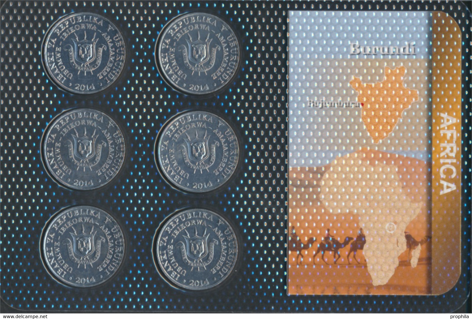 Burundi 2014 Stgl./unzirkuliert Kursmünzen 2014 6 X 5 Francs (9764196 - Burundi
