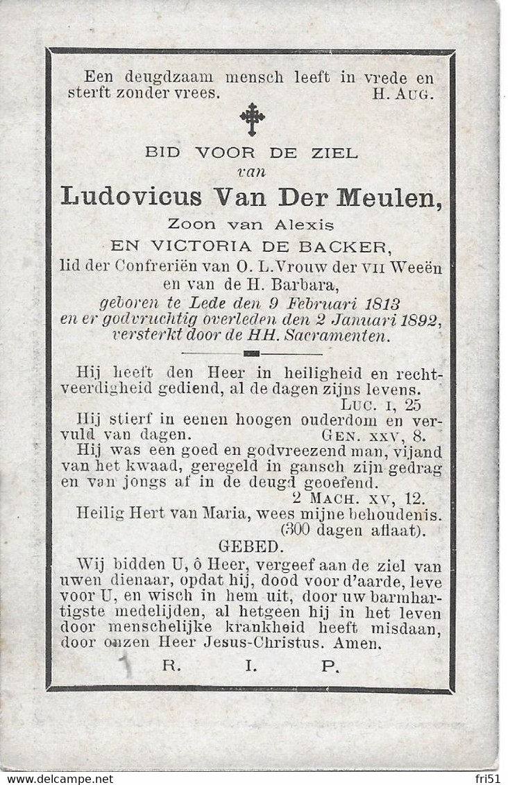 Van Der Meulen Ludovicus .(lede 1813-1892) - Religion & Esotérisme