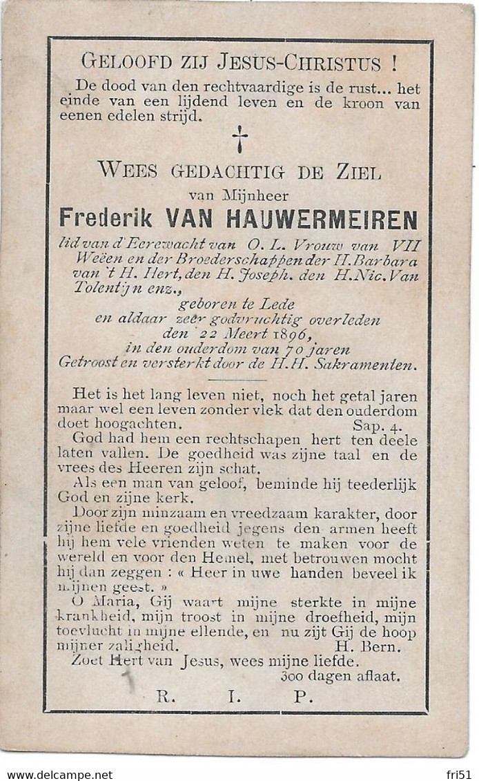 Van Hauwermeiren Frederik (lede  1826-1896) - Religion &  Esoterik