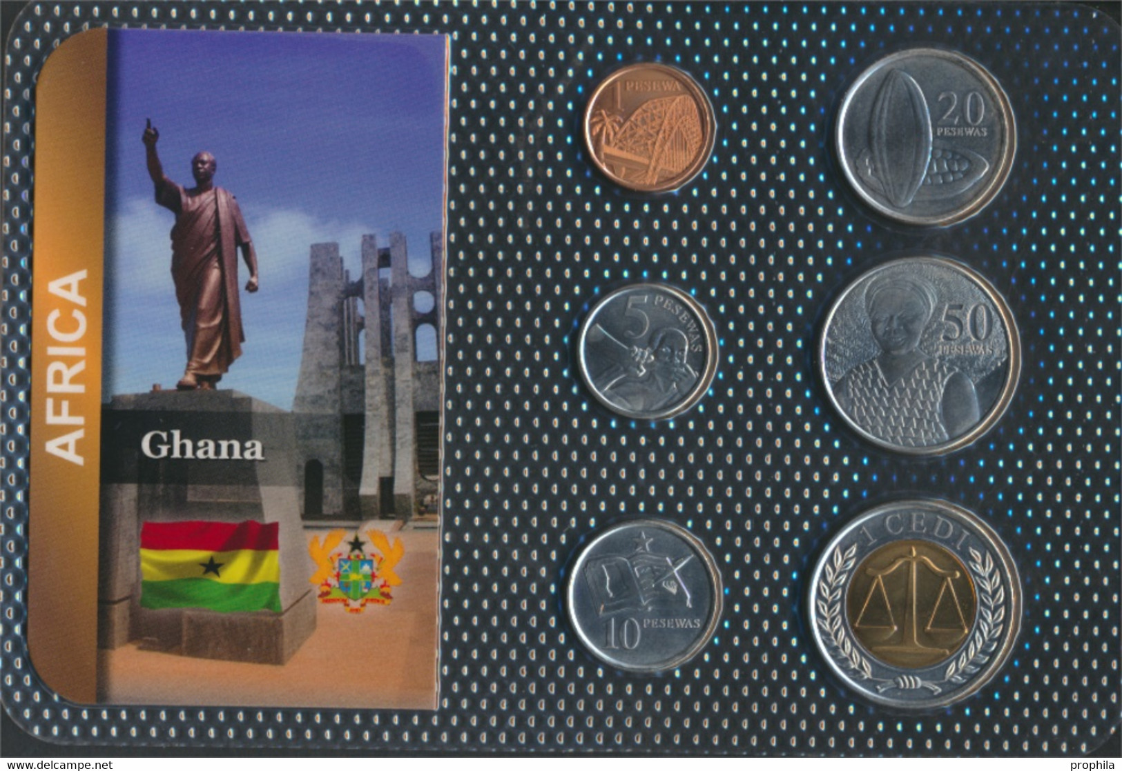 Ghana 2007 Stgl./unzirkuliert Kursmünzen 2007 1 Pesewas Bis 1 Cedi (9764277 - Ghana