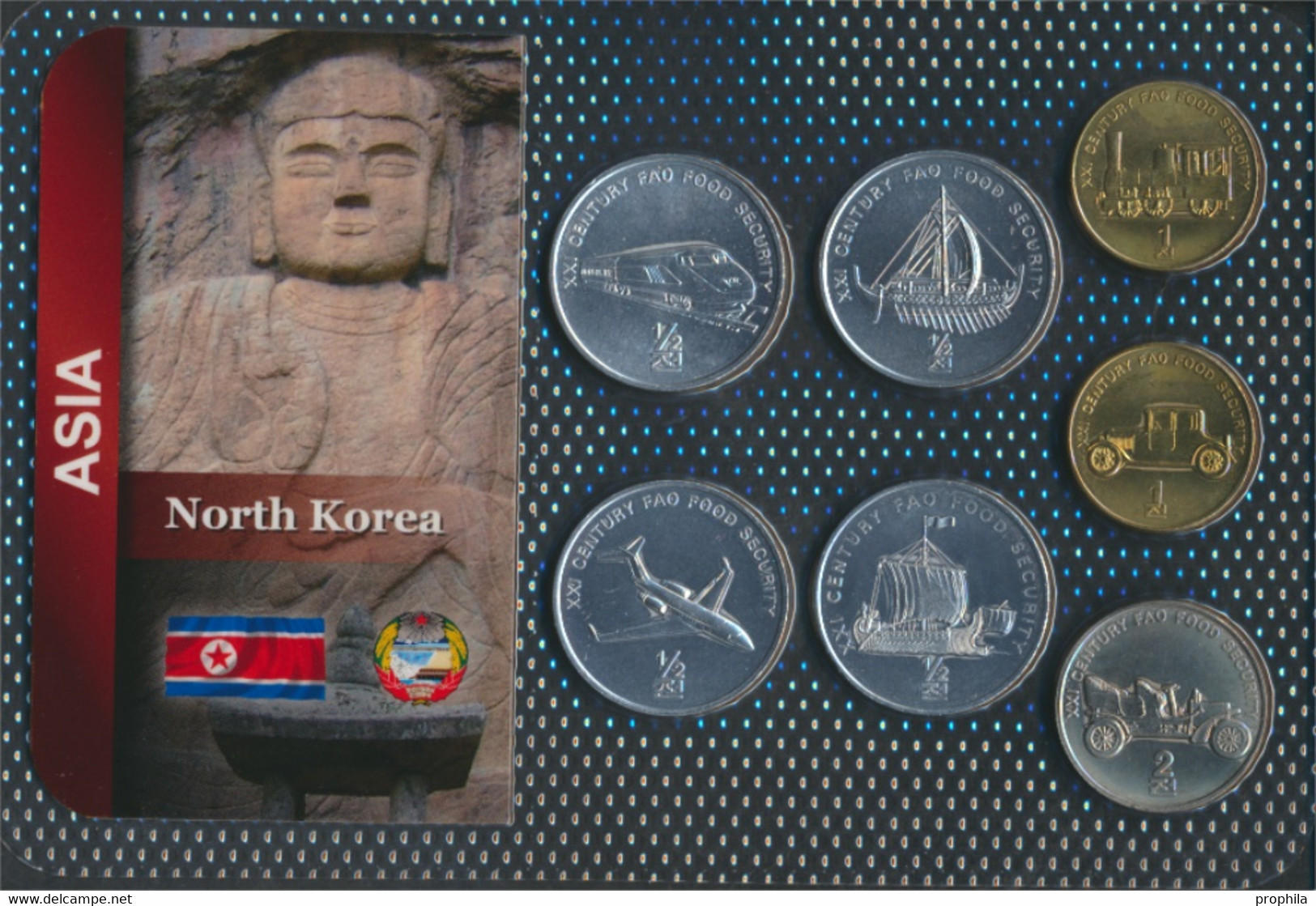 Nord-Korea 2002 Stgl./unzirkuliert Kursmünzen 2002 1/2 Chon Bis 2 Chon (9764513 - Korea (Nord-)