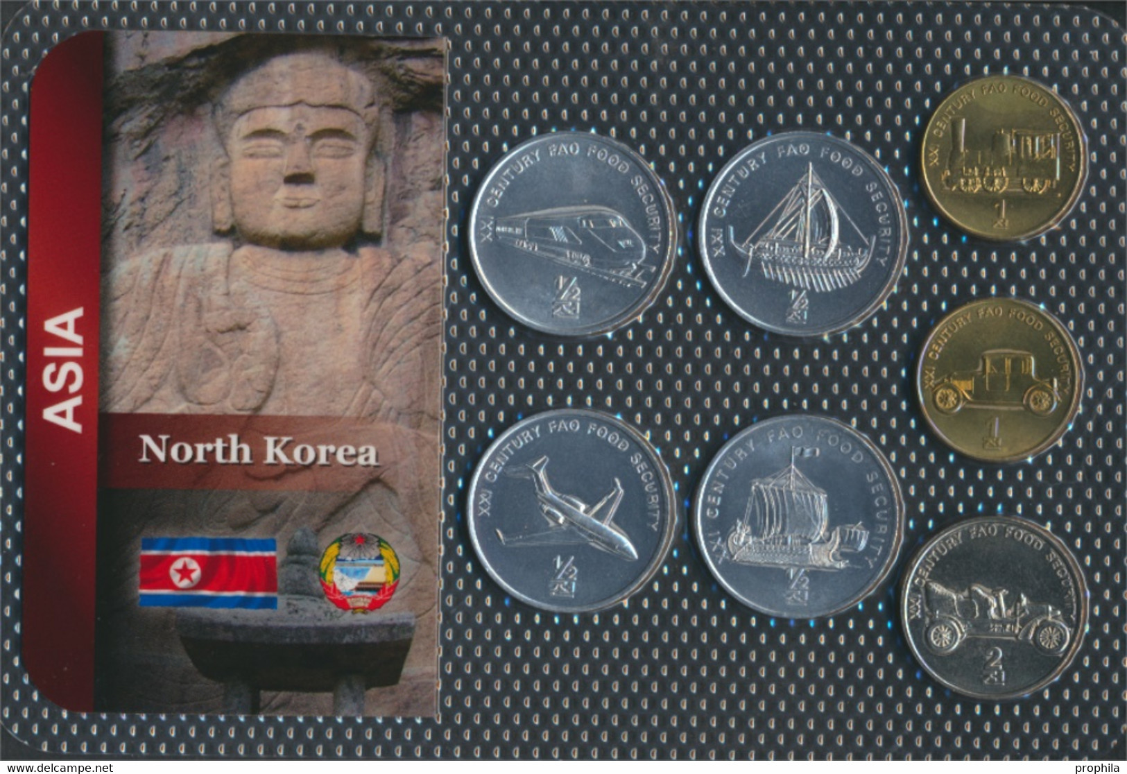 Nord-Korea 2002 Stgl./unzirkuliert Kursmünzen 2002 1/2 Chon Bis 2 Chon (9764516 - Corée Du Nord