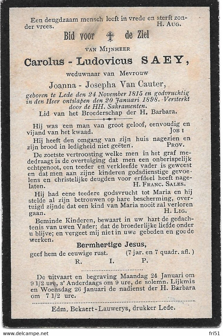 Saey C.l.( Lede 1815 -1888) - Religion & Esotericism