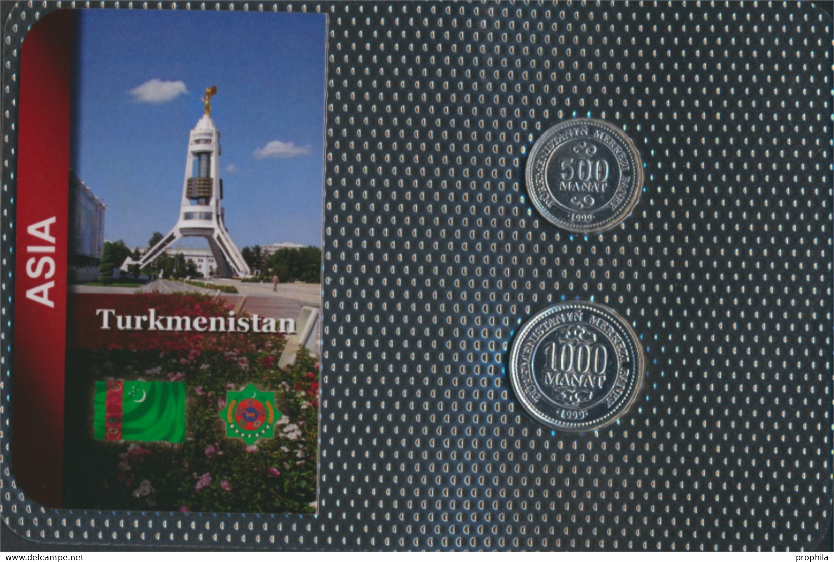 Turkmenistan 1999 Stgl./unzirkuliert Kursmünzen 1999 500 Bis 1.000 Manat (9764341 - Turkmenistan