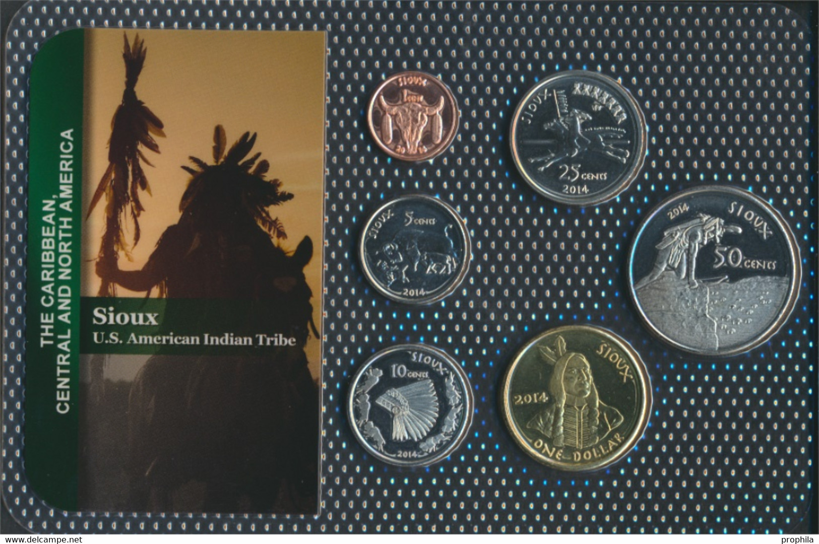 USA 2014 Stgl./unzirkuliert Kursmünzen 2014 1 Cent Bis 1 Dollar Sioux (9764356 - Jahressets