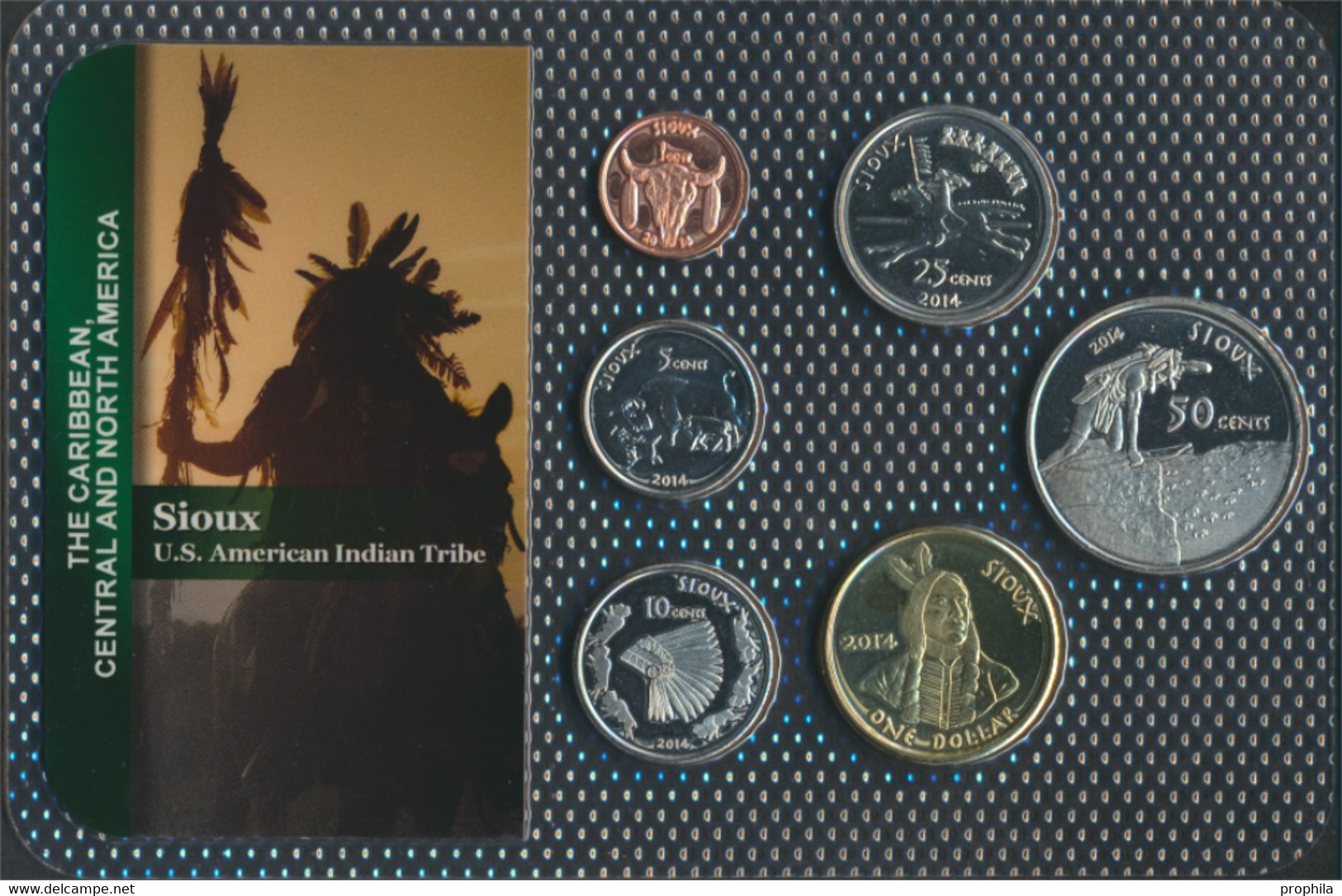 USA 2014 Stgl./unzirkuliert Kursmünzen 2014 1 Cent Bis 1 Dollar Sioux (9764357 - Jahressets