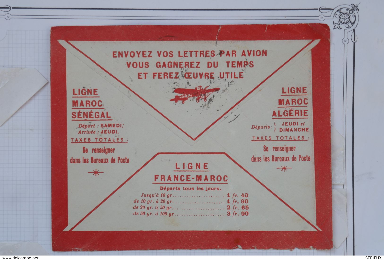 AU11 MAROC BELLE LETTRE 1929 PAR  AVION  CASABLANCA POUR LYON  FRANCE ++PAIRE DE TP + +AFFRANCH. INTERESSANT - Luchtpost