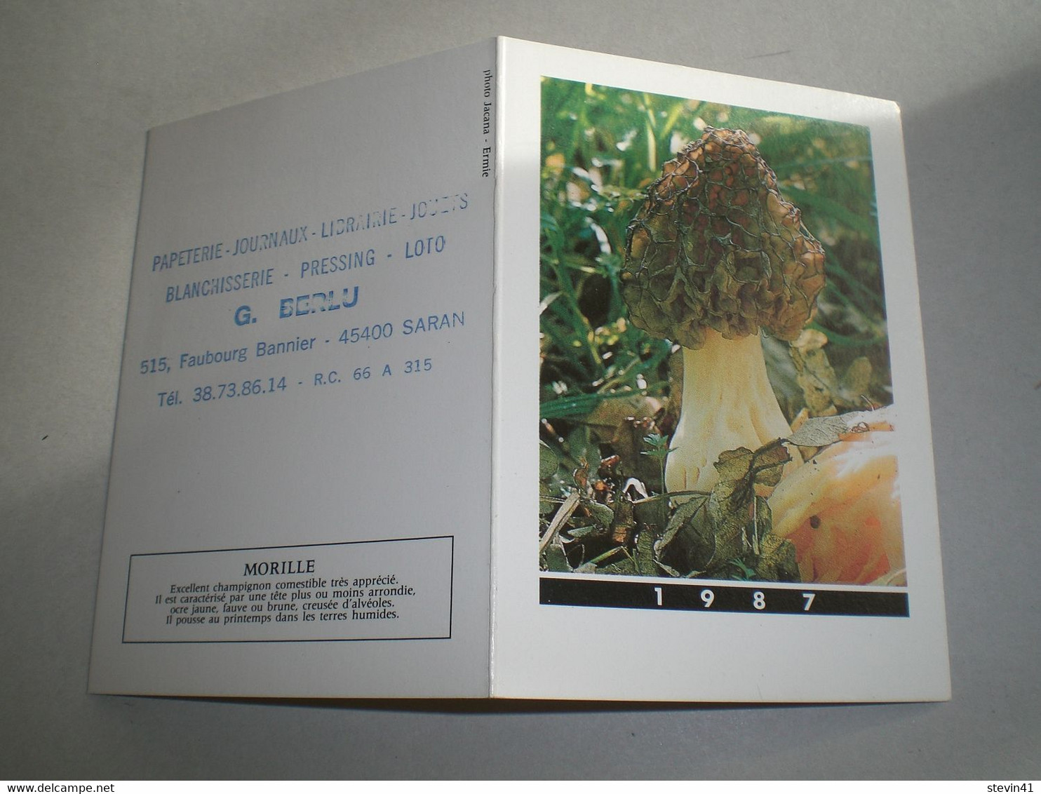 Calendrier De Poche 1987, Champignons (publicitaire, Mini, Petit) - Klein Formaat: 1981-90