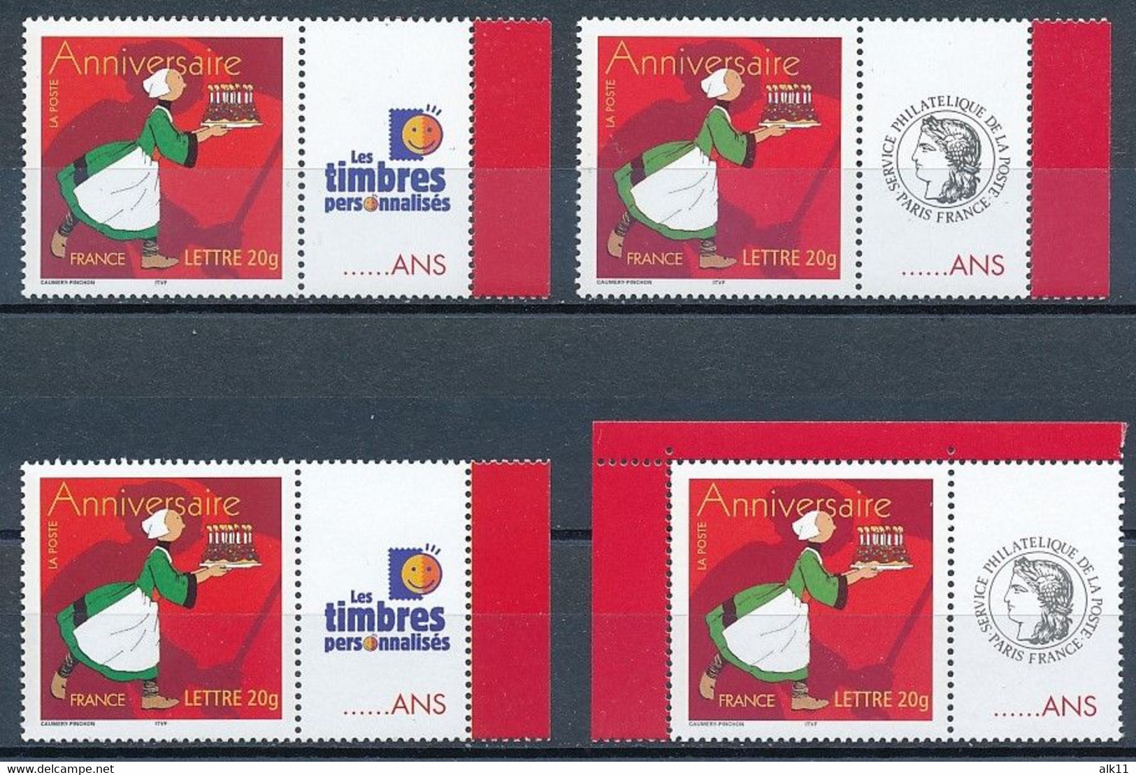 France 2005 - 3778A 4x Timbre Anniversaire Personnalisé Avec Logo Cérès Et Les Timbres Personnalisés Bécassine - Neuf - Unused Stamps