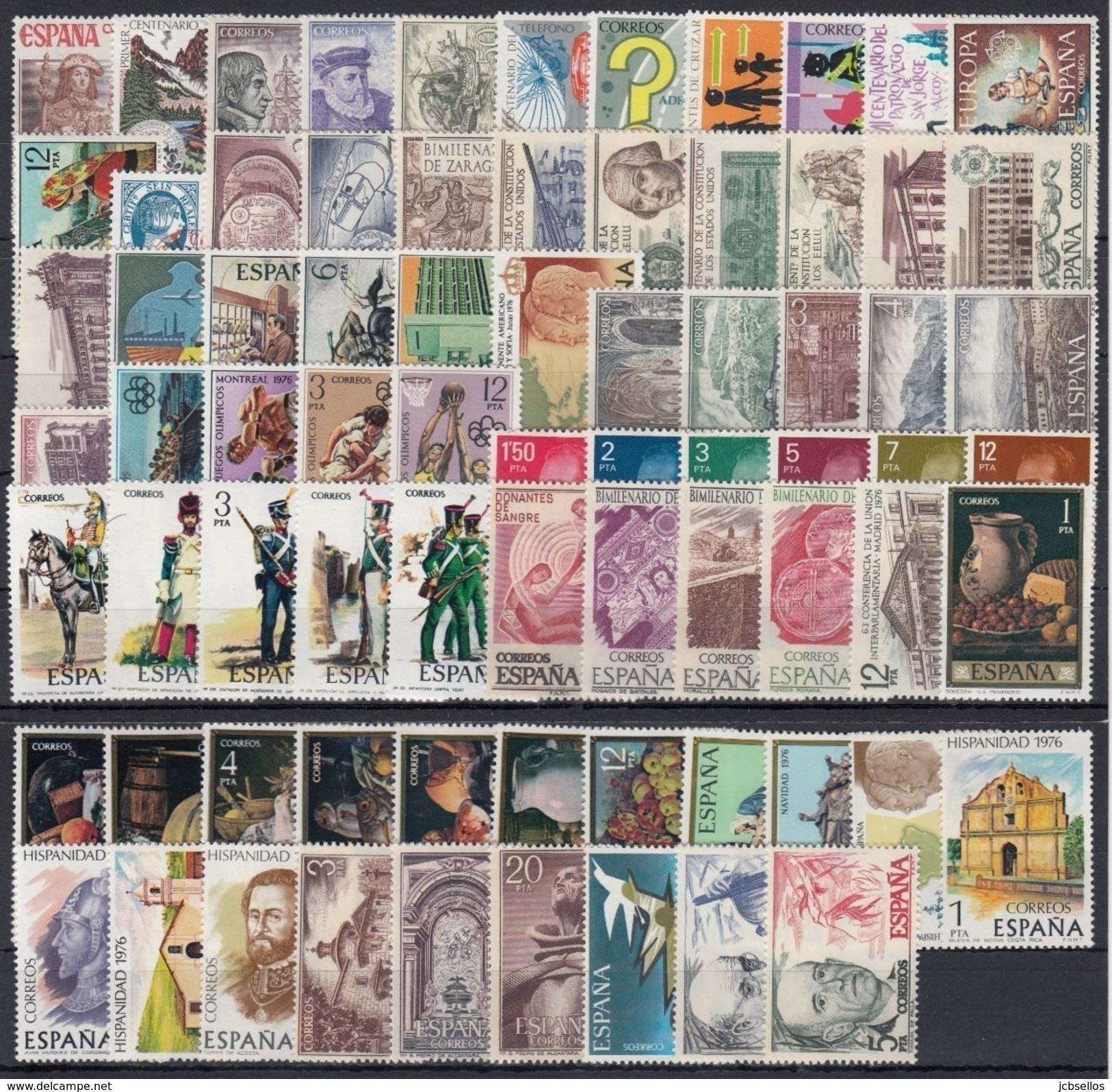 ESPAÑA 1976 Nº 2306/2380 AÑO NUEVO COMPLETO, 75 SELLOS - Annate Complete