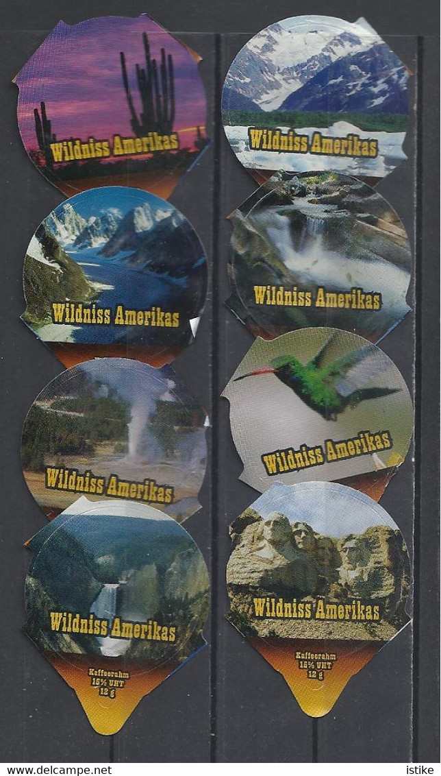 Switzerland, Coffee Cream Labels, Wild America, "Wildniss Amerikas", Lot Of 58. - Milk Tops (Milk Lids)