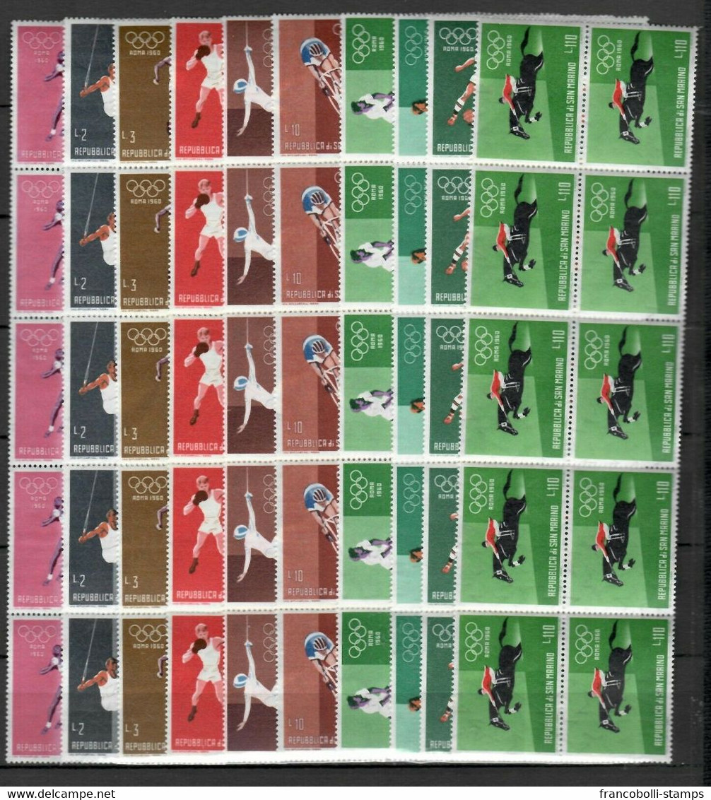 S36665 DEALER STOCK SAN MARINO 1960 MNH** Olympic Games Roma 14v X10 SETS - Lots & Serien