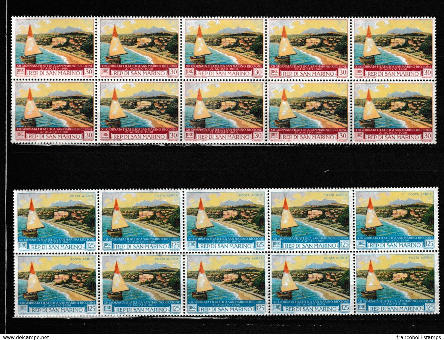 S37381 DEALER STOCK SAN MARINO MNH** 1960 Riccione 2v (X 10 SETS) - Lots & Serien