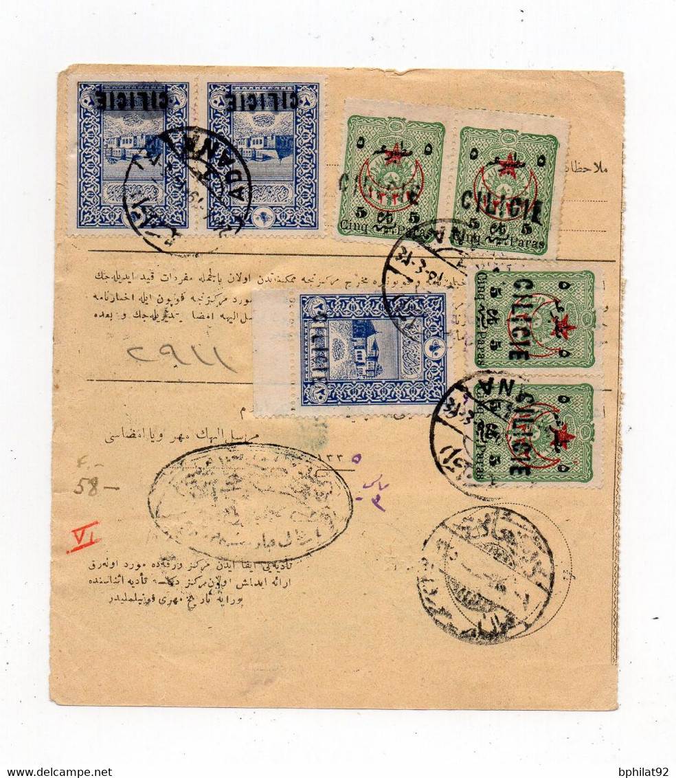 !!! CILICIE, RECEPISSE DE MANDAT D'ADANA DE 1919 - Storia Postale