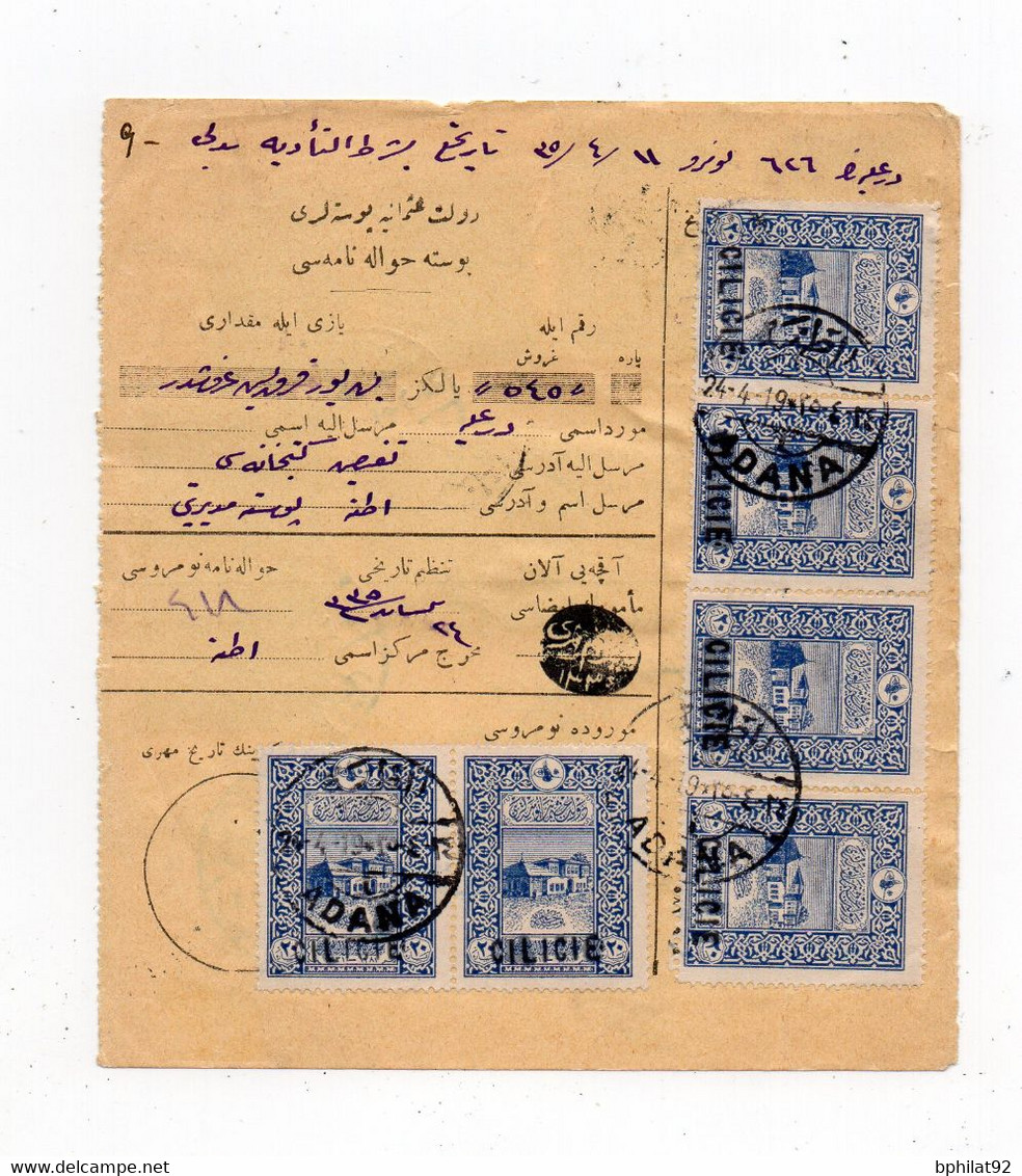 !!! CILICIE, RECEPISSE DE MANDAT D'ADANA DE 1919 - Cartas & Documentos