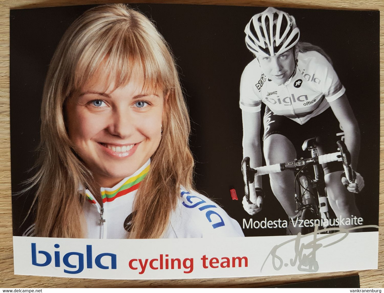 Card Modesta Vzesniauskaite Team Bigla 2009 original signed women cycling cyclisme ciclismo wielrennen