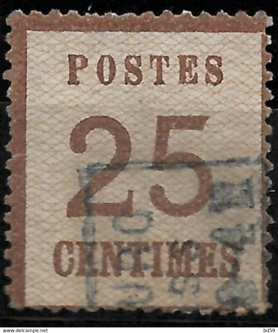 ALSACE-LORRAINE 25c. Brun-noir Yvert & Tellier N°7 - Used Stamps