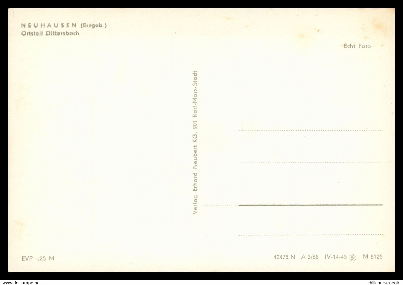 4 Cp - NEUHAUSEN ERZGEB - Orststeil Dittersbach - Ferienheim Clara Zetkin - EVP M - Verlag ERHARD NEUBERT