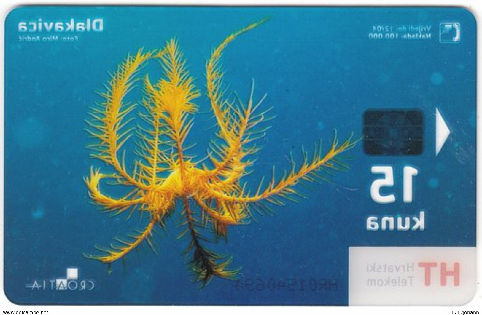 CROATIA D-550 Chip HT - Animal, Sea Life, Comatulida - Transparency - Used - Croatia