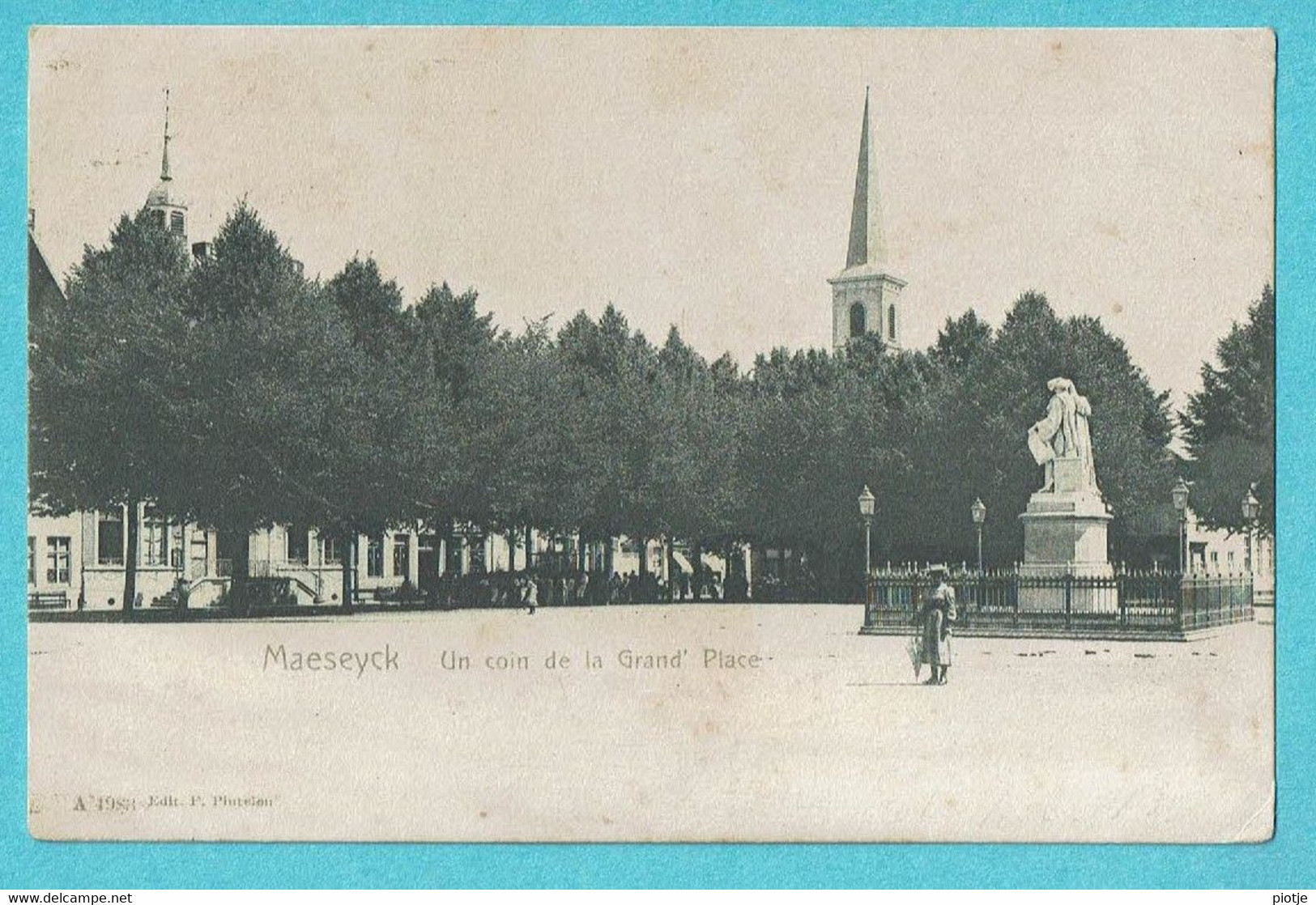 * Maaseik - Maaseyck (Limburg) * (A. 4983 - Edit F. Pintelou) Un Coin De La Grand'Place, Markt, Statue, Animée, TOP - Maaseik