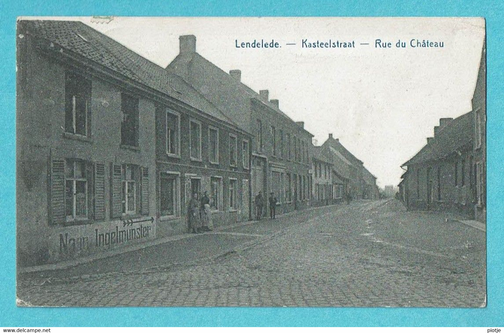 * Lendelede (bij Kortrijk - West Vlaanderen) * (Desaix) Kasteelstraat, Rue Du Chateau, Animée, Richting Ingelmunster - Lendelede