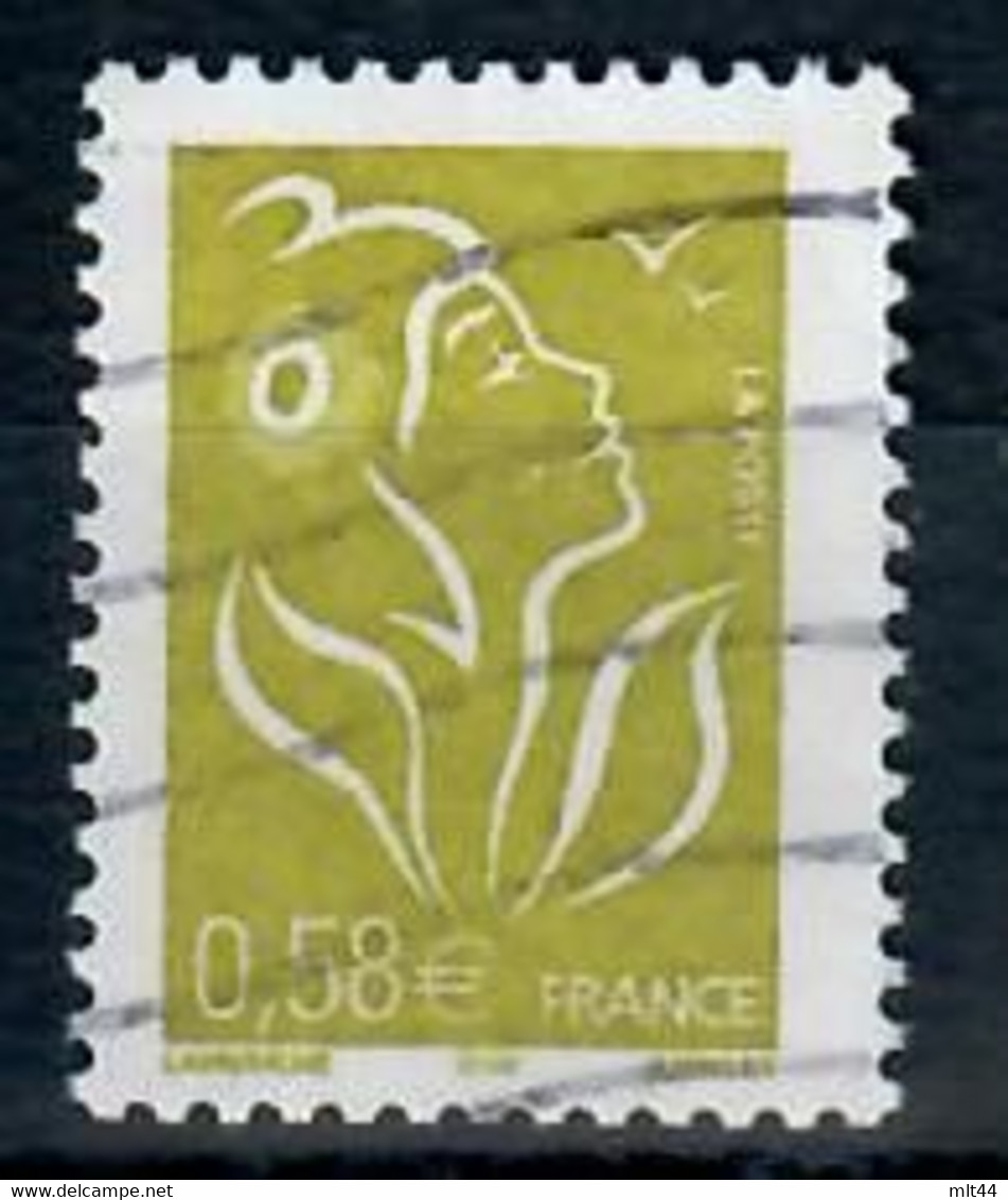 YT 3755  - 0,58 Euro Jaune Olive  Marianne De Baujard  Obl - 2004-2008 Maríanne De Lamouche