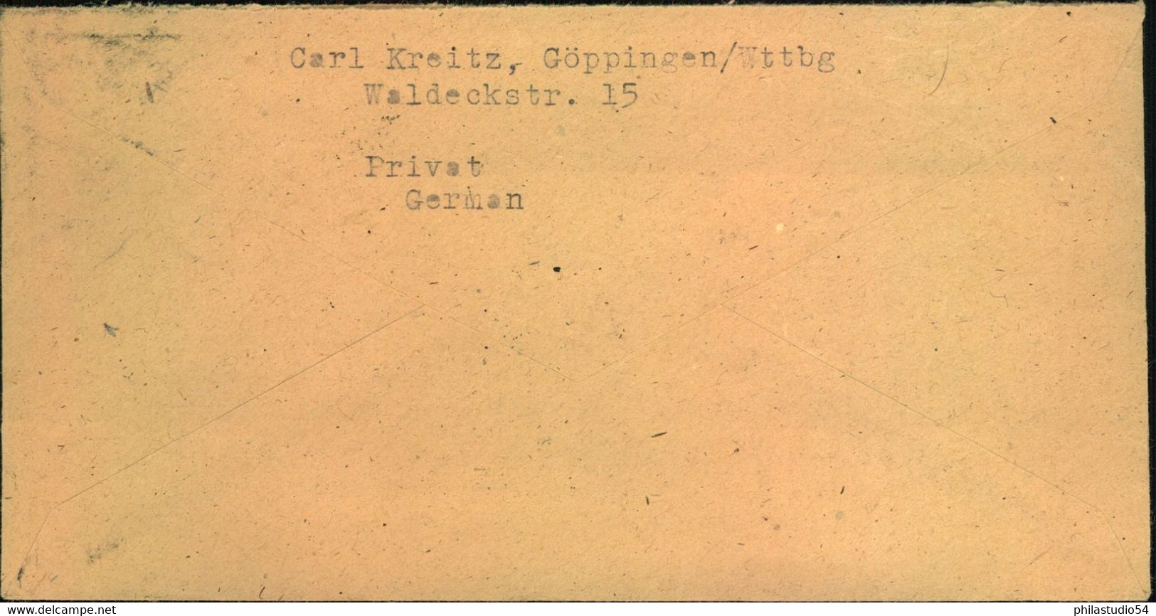 1947, 75 1947, 75 Pfg. Stephan Als EF Auf Auslandsbrief Ab "8(14a) GÖPPIMGEN" - Andere & Zonder Classificatie