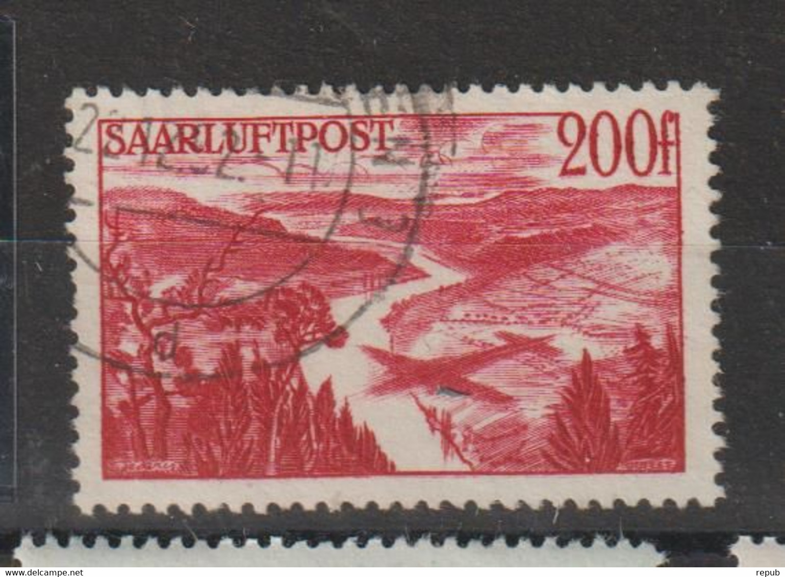 Sarre 1948 Vallée De La Sarre PA 11, 1 Val. Oblit Used - Posta Aerea