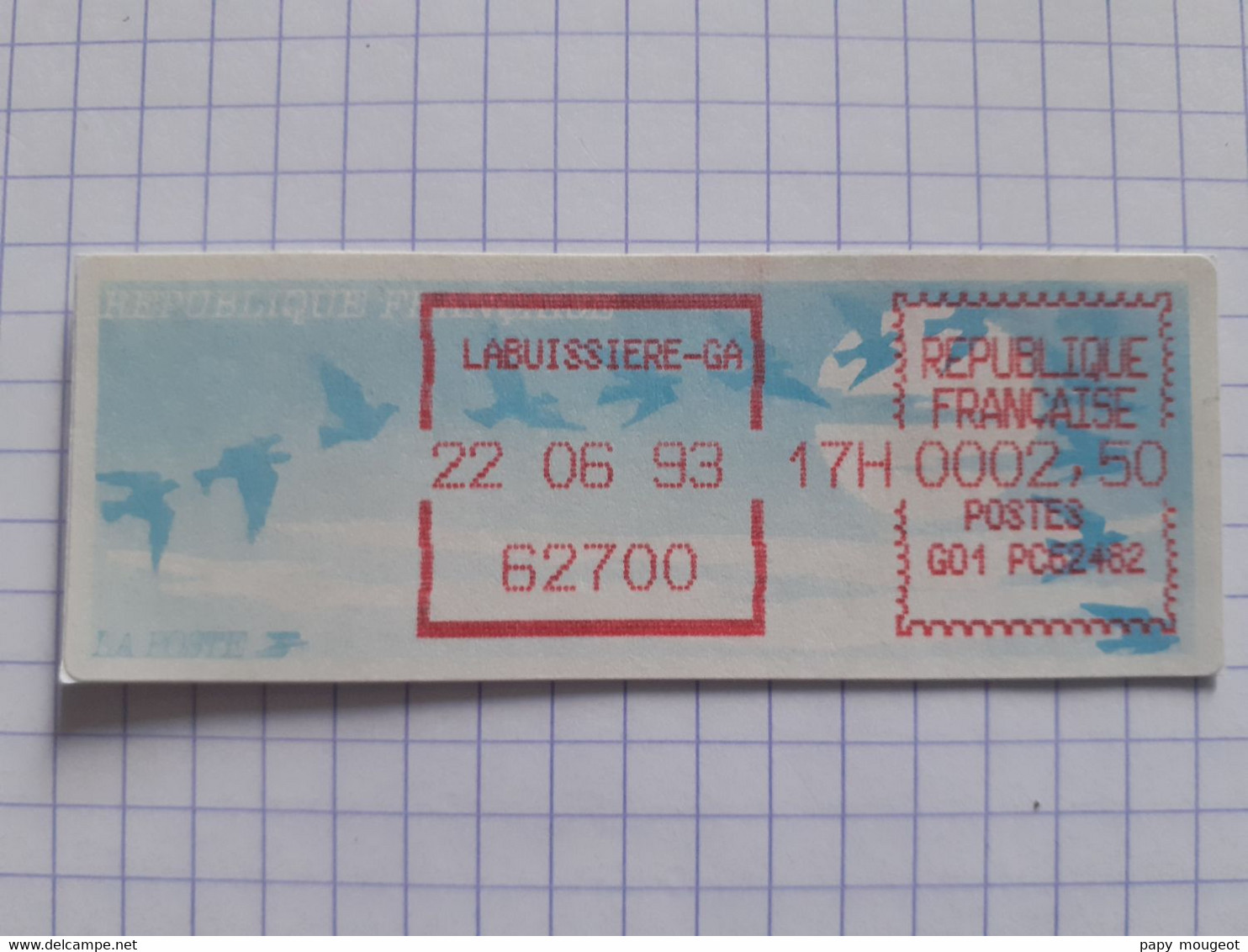 La Buissière-GA 62700 - 22-06-93 - G01 PC62482 Tarif 2.50 - 1990 « Oiseaux De Jubert »